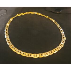 New 925 Italy Gold over Sterling Mariner Chain Bracelet